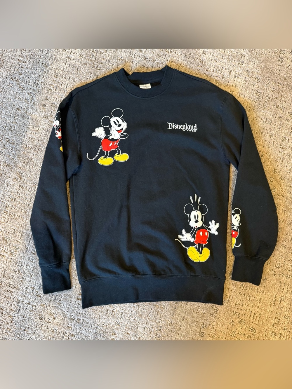 Disney Black Crewneck Sweatshirt with Classic Mickey Artwork